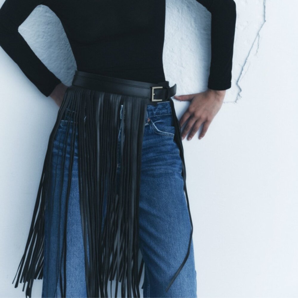 Zara Finged Leather Belt Special Edition - Picture 5 of 11